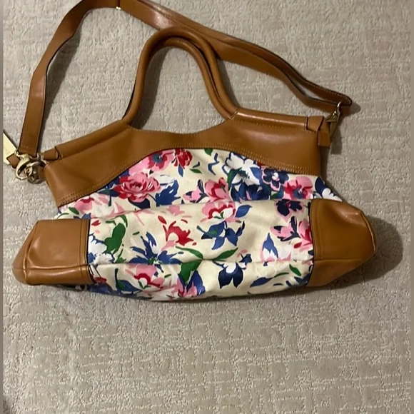 Emma & Sophia floral Canvas Handbag with Shoulder Strap - Picture 3 of 5